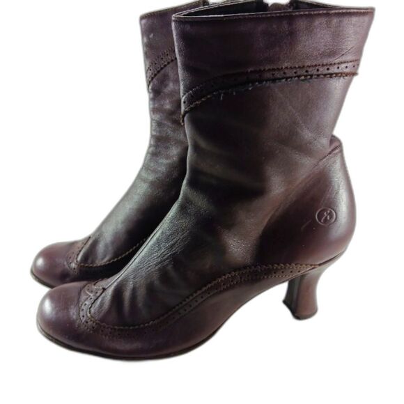 Bronx Vintage Retro  Brown Leather Side Zip Ankle Boot. Woman's 8.5............. - Picture 1 of 16